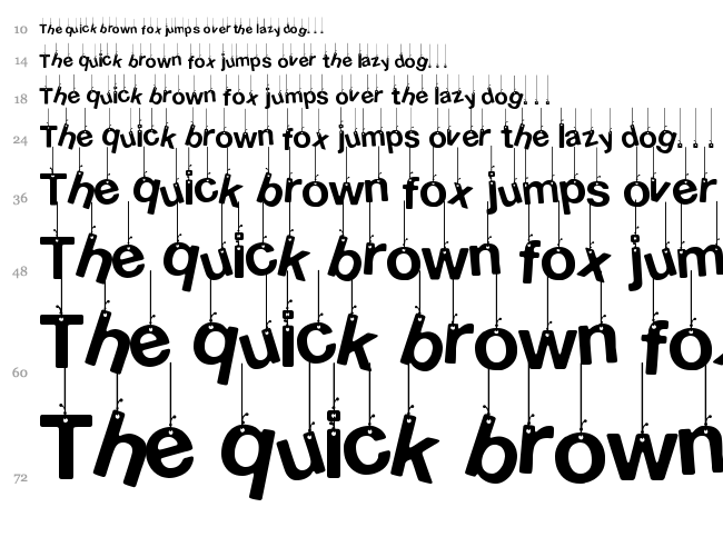 Hanging Letters font waterfall